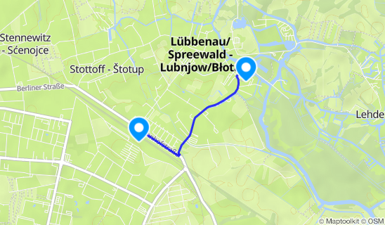 Kartenausschnitt Bahnhof Lübbenau (Spreewald)